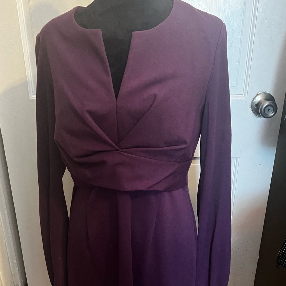 Plum twist waist dress